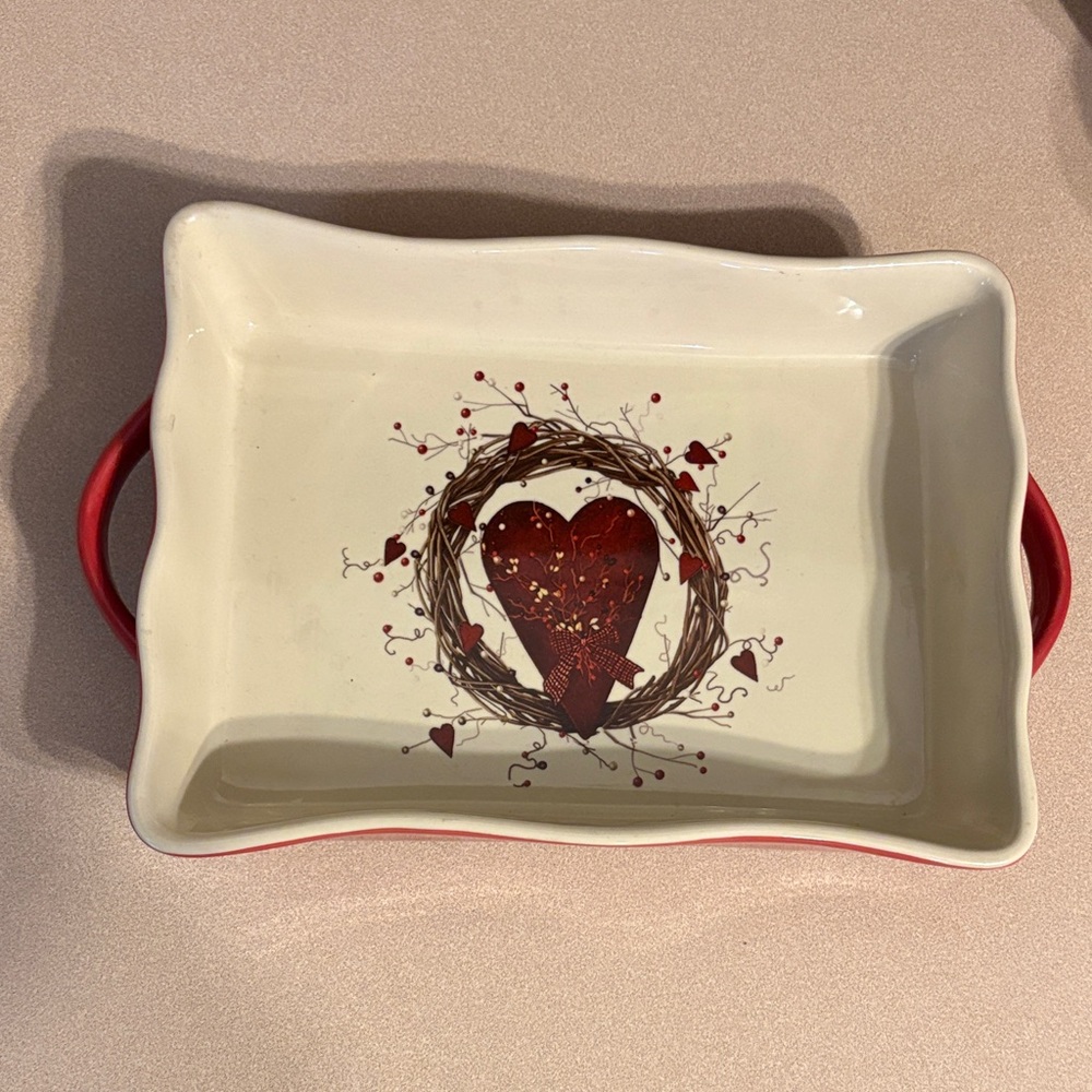Heart Design Rectangular Baking Dish